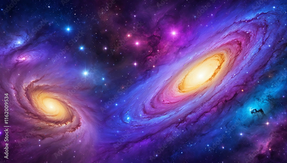 Wall mural an abstract representation of a galaxy in space, featuring a swirling array of colors and shapes tha