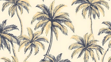 Elegant Palm Tree Seamless Pattern Design