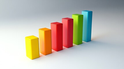 Ascending Colorful Bar Graph: A Visual Representation of Growth and Progress