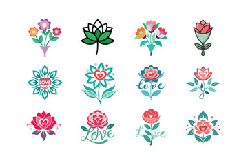 Iconic Single Flower Bouquet Vector Art, Perfect for Design and Valentine’s Day.