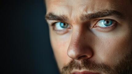 Obraz premium Shy portrait of an individual with a gentle expression, emphasizing their quiet nature and introspective personality