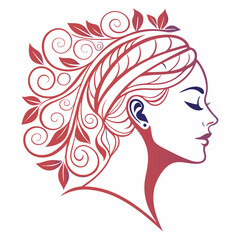 Colorful Gradient Fashion Logo with an Elegant Woman Figure, Art & Illustration