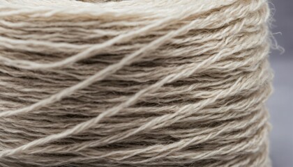 Detailed view of soft and fuzzy wool strings on a single reel