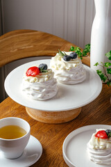 desserts with whipped cream and berries