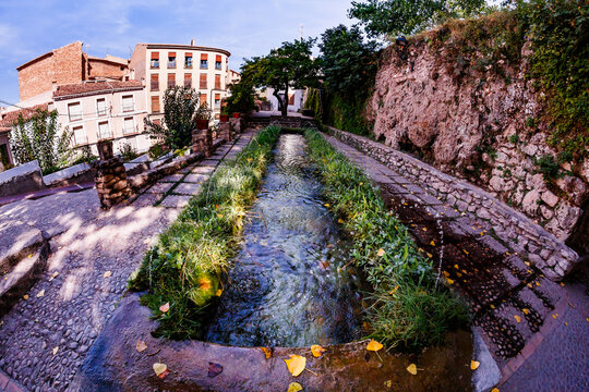 Fountain in the old town of Letur Albacete