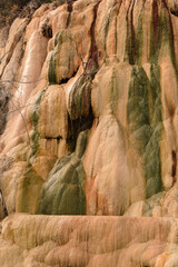 Petrified waterfall at Hierve el Agua, in Oaxaca, Mexico.