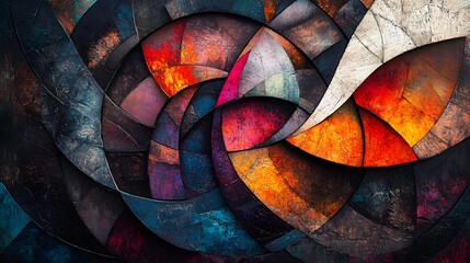 Broken patterns coming together to form a balanced and unified abstract composition