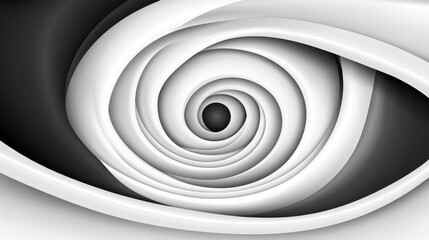 Abstract Spiral Vortex Black and White Design