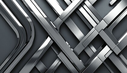 Futuristic chrome and steel alloy textures with clean lines