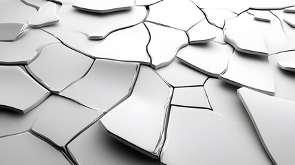 Broken elements aligning into a fluid cohesive design with a seamless transition of shapes