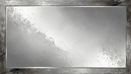 Grunge-textured silver mirror with soft reflections