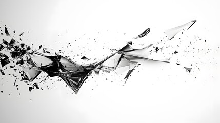 Fototapeta premium Broken elements aligning into a fluid cohesive design with a seamless transition of shapes