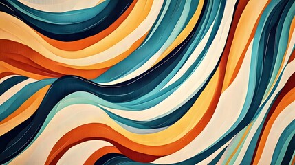 Wavy lines gracefully overlapping angular geometric patterns in a smooth, contemporary design