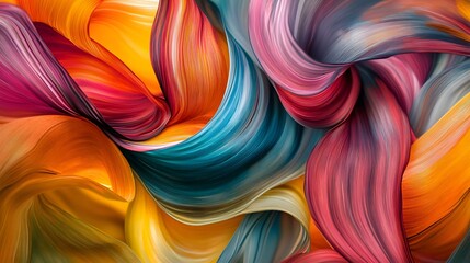 Broken abstract shapes merging into a unified cohesive design with vibrant flow