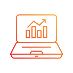 Data Analytics gradient icon with white background vector stock illustration