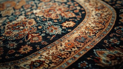 Intricate Persian Carpet with Vibrant Patterns and Colors. AI generated illustration