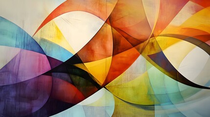Fototapeta premium Organic flowing lines crossing through geometric shapes to create an abstract visual flow