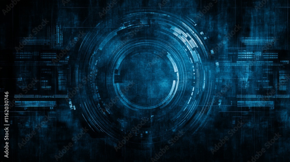 Poster abstract tech background digital circle interface