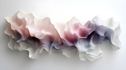 Jagged forms layered on soft gradient colors evoking a sense of depth and texture