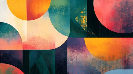 Contrasting jagged geometric figures layered on a soft gradient backdrop for an abstract style