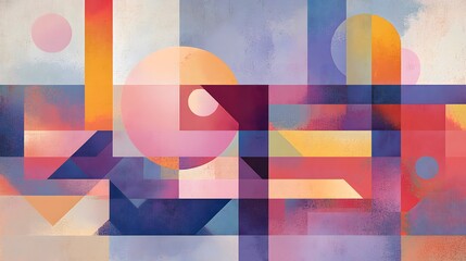 Contrasting jagged geometric figures layered on a soft gradient backdrop for an abstract style