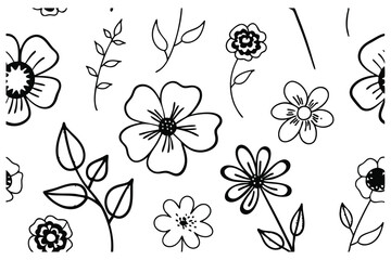 floral seamless pattern with ornamental spring flowers.