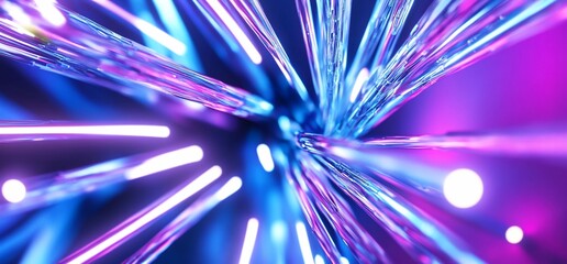 Abstract image of glowing fibers in vibrant colors.