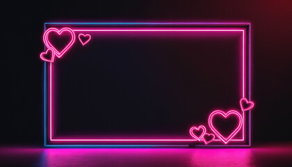 elegant valentine frame neon minimalist