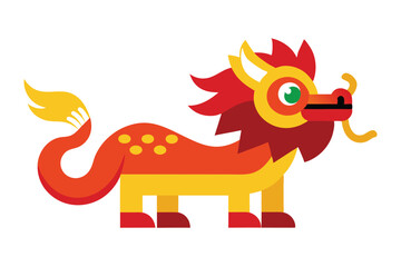 Chinese Day Dragon Dance Vector Illustration for Festivals