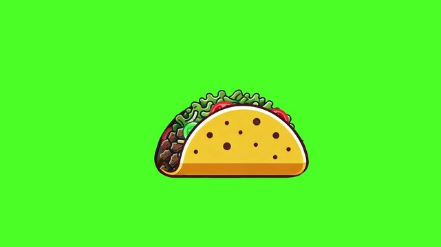 animation illustration of food tacos, vector motion 4k