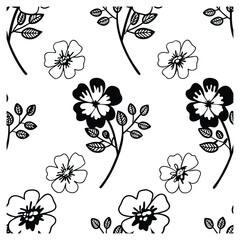 floral seamless pattern with ornamental spring flowers.