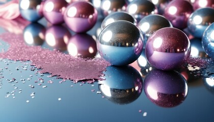 Shiny balloon surface with glitter and reflections