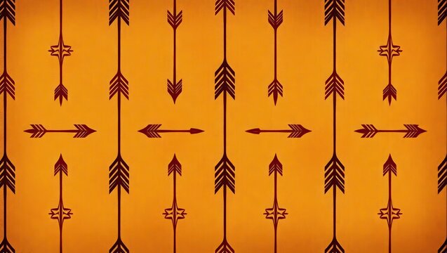 Repeating Arrow Pattern Orange Background Design