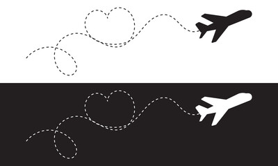 Plane with line and blank and white  for text. Continuous one line drawing. Vector illustration. isolated on white and black background. EPS 10