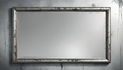Silver mirror with grunge-style scratch marks