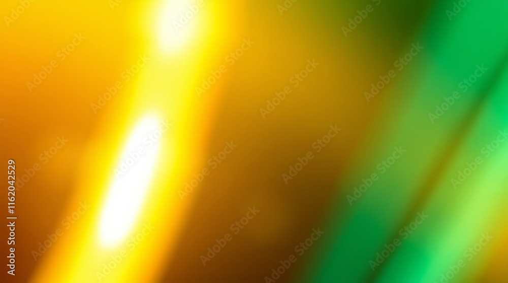 Poster abstract blurred background featuring green and yellow gradient with light leak
