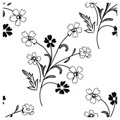 floral seamless pattern with ornamental spring flowers.