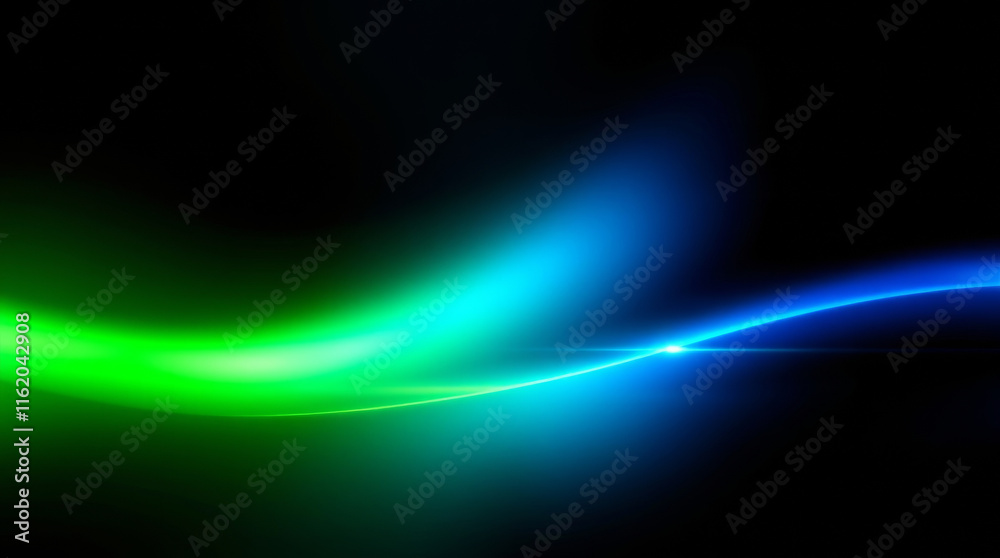 Poster abstract light trails flowing on black background