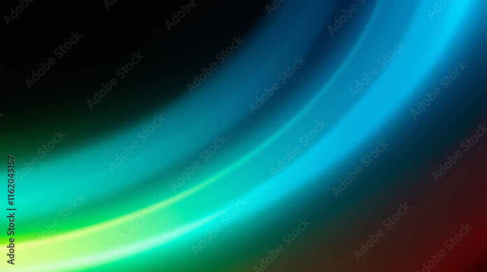 Poster Abstract light trails creating vibrant curved lines on dark background
