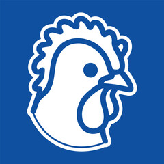 Illustration of a chicken head Simple chicken head icon