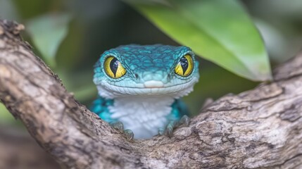 Azure Geckos Gaze A Close-Up Portrait in Nature