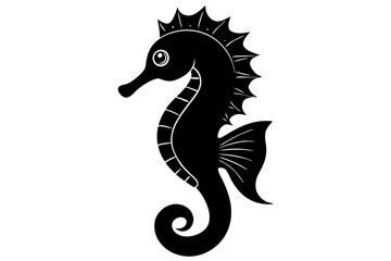  a seahorse silhouette vector illustration