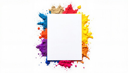 Colorful powder pigments with blank canvas