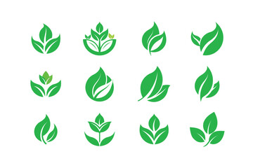 Green Leaf Icon Ecofriendly Logo Vector Illustration, Sustainable Nature Design.