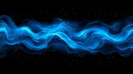 Obraz premium Celestial Blue Energy Wave Abstract Art Design