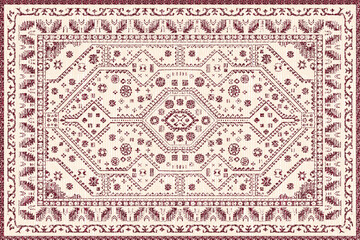 Obraz premium Folk art and Floral design Carpet with modern Pattern and texture having trending colors in high resolution 