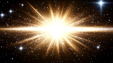 Fototapeta premium Celestial Explosion Golden Galactic Burst of Light