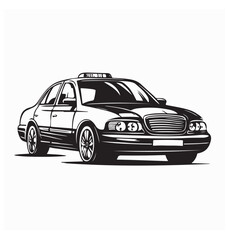 Fototapeta premium Taxi Car vector image vector isolated on white background. 