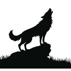 Illustration of Black Wolf, Howling