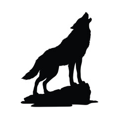Illustration of Black Wolf, Howling